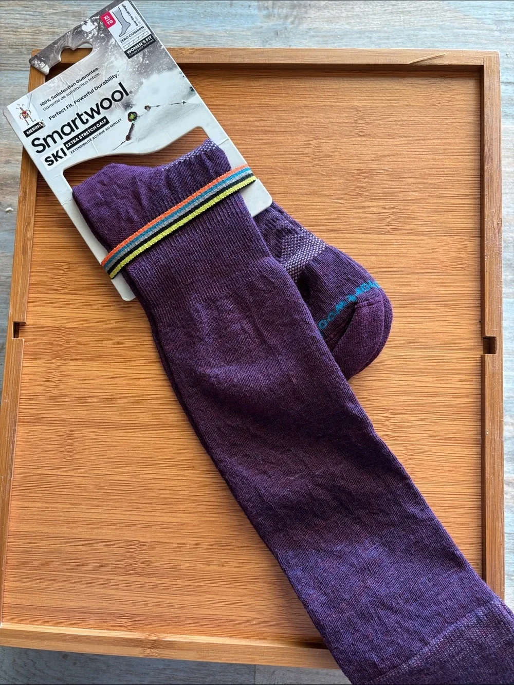 Smartwool womens fit  Purple Merino Ski Socks zero Cushion